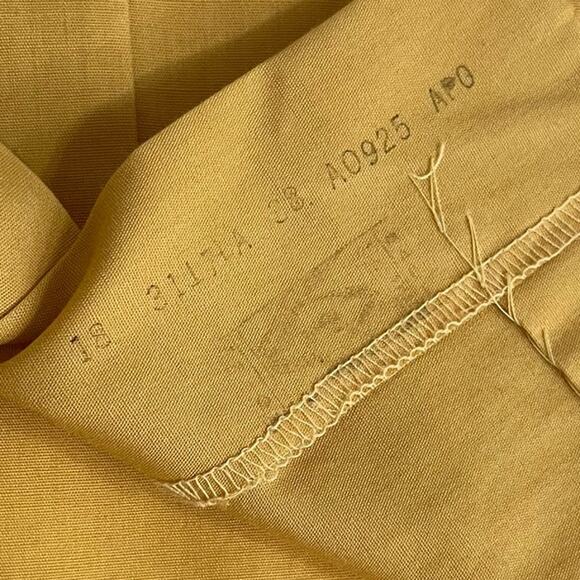 Vintage 1950s Womens Blouse Dagger Collar Button Up Dress Shirt Mustard Balloon - Picture 10 of 13